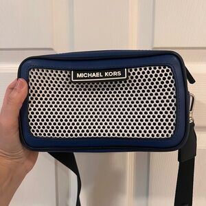 Michael Kors Sport Danika Small Camera Top Zip Bag.